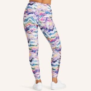 {Peloton} "River Rock High Waist" Bright Multicolor Marble Swirl Leggings